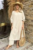 Made in Italy Purdy Pure Cotton Smock Dress Stone